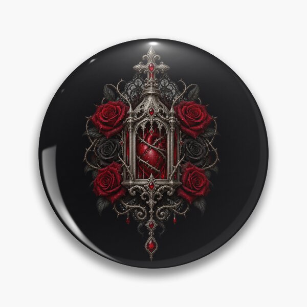 Item preview, Gothic Heart Reliquary with Blood Roses Dark Romance Art designed and sold by D69 Designs.