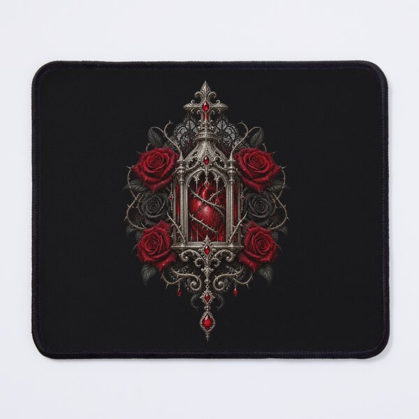 Item preview, Gothic Heart Reliquary with Blood Roses Dark Romance Art designed and sold by D69 Designs.