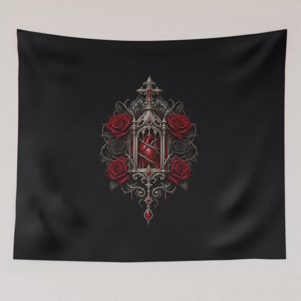 Item preview, Gothic Heart Reliquary with Blood Roses Dark Romance Art designed and sold by D69 Designs.