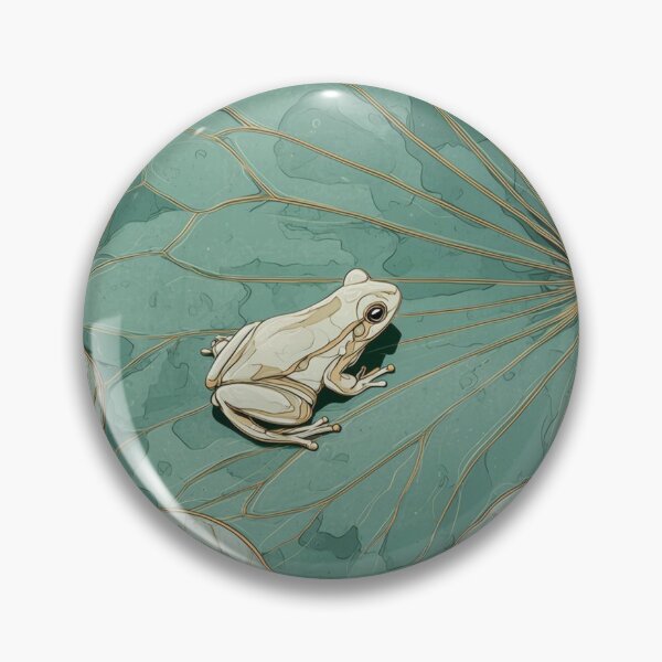 Item preview, Frog on Lotus Leaf Japanese Aesthetic Art Watercolour designed and sold by beautyinlove.