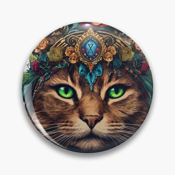 Item preview, Wild at Heart - Mystic Botanical Cat Illustration designed and sold by DoodleIntricate.