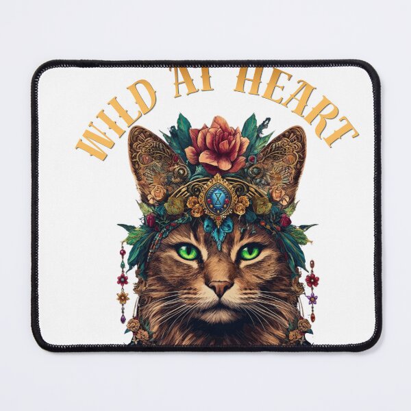 Item preview, Wild at Heart - Mystic Botanical Cat Illustration designed and sold by DoodleIntricate.