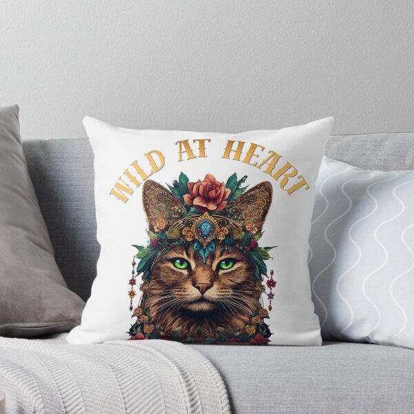 Item preview, Wild at Heart - Mystic Botanical Cat Illustration designed and sold by DoodleIntricate.