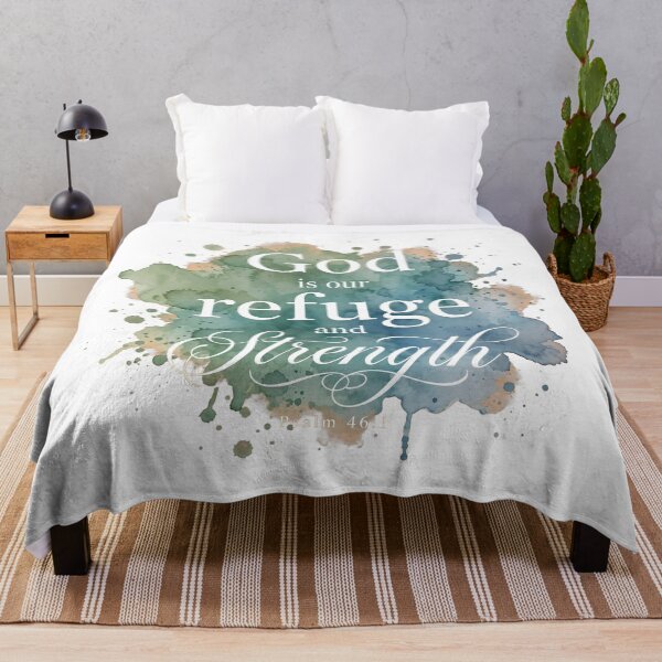 Item preview, God Is Our Refuge And Strength Psalm 46 1 Christian Quote Art designed and sold by Vibe-Vary.