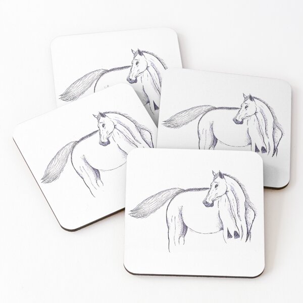 Item preview, Hand-Sketched Majestic Black Horse Line Art designed and sold by Alaakadry800.