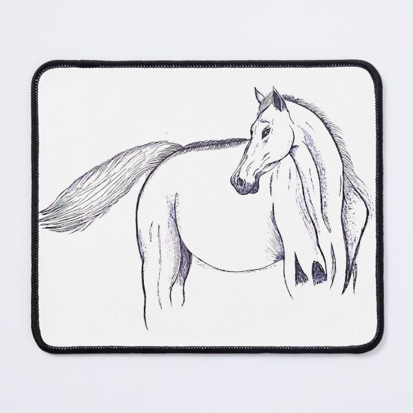 Item preview, Hand-Sketched Majestic Black Horse Line Art designed and sold by Alaakadry800.