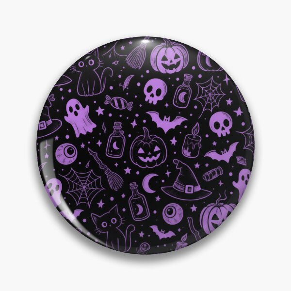 Item preview, Halloween Seamless Pattern Purple Spooky Cartoon designed and sold by littlepiptales.