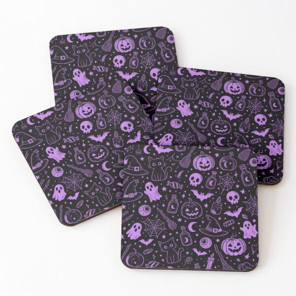 Item preview, Halloween Seamless Pattern Purple Spooky Cartoon designed and sold by littlepiptales.