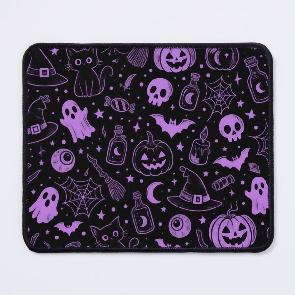 Item preview, Halloween Seamless Pattern Purple Spooky Cartoon designed and sold by littlepiptales.