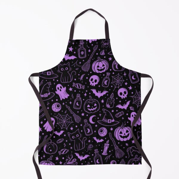 Item preview, Halloween Seamless Pattern Purple Spooky Cartoon designed and sold by littlepiptales.