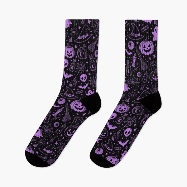 Item preview, Halloween Seamless Pattern Purple Spooky Cartoon designed and sold by littlepiptales.