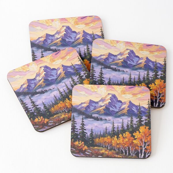 Item preview, Autumn Peaks at Sunset – Oil Painting designed and sold by nhk999.