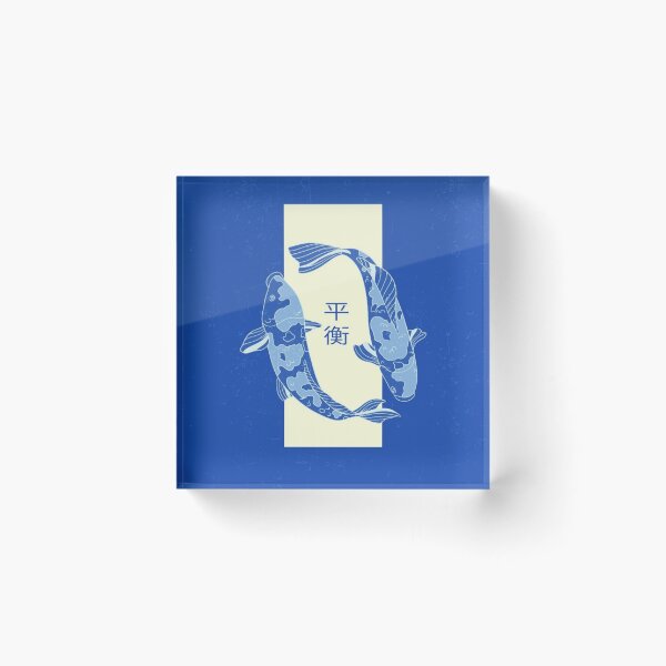 Item preview, Japanese Koi Fish Blue Aesthetic Art Print designed and sold by beautyinlove.