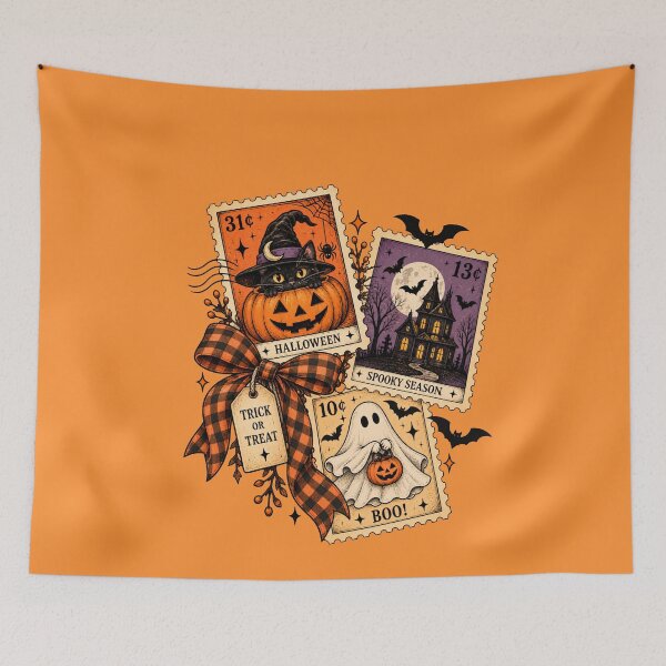 Item preview, Stamp Funny Halloween, Trick Or Treat, Fright Night, 31 October, Spooky Season designed and sold by vintagearttee.