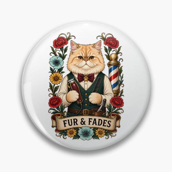 Item preview, Arte vintage de gatos de barbero con pelaje descolorido designed and sold by Old's Cool Cat Studio.