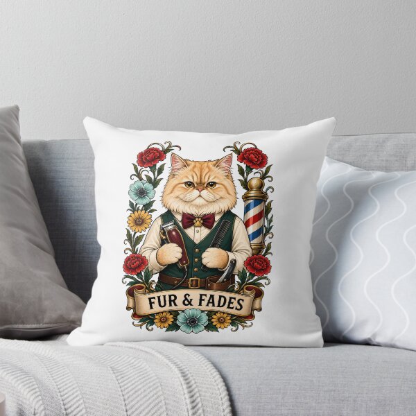 Item preview, Fur Fades Vintage Barber Cat Art designed and sold by Old's Cool Cat Studio.