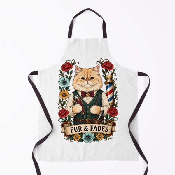 Item preview, Fur Fades Vintage Barber Cat Art designed and sold by Old's Cool Cat Studio.