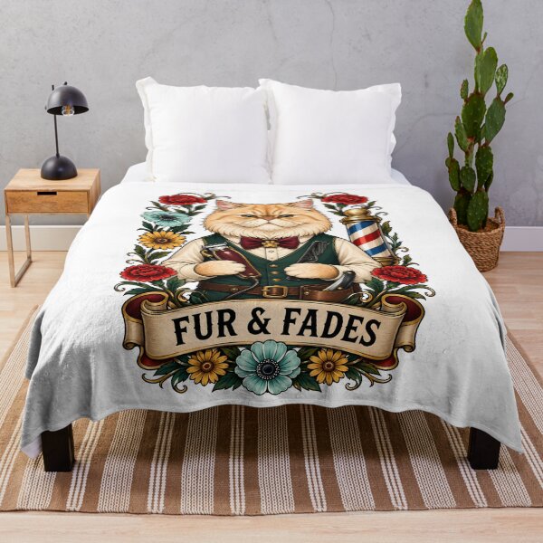 Item preview, Fur Fades Vintage Barber Cat Art designed and sold by Old's Cool Cat Studio.