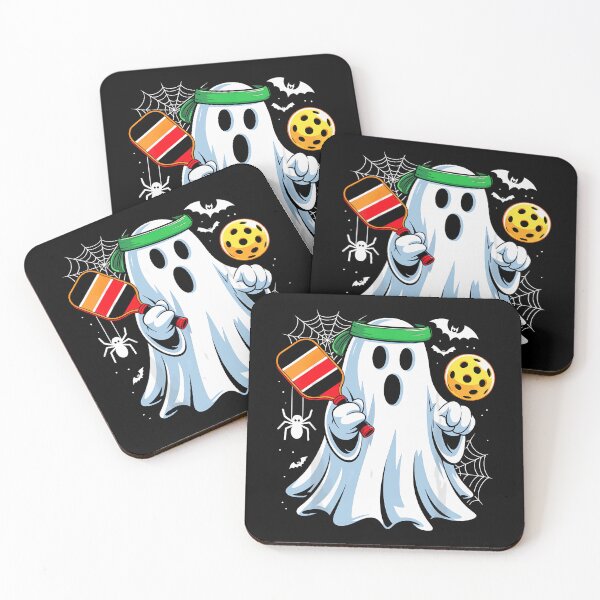 Item preview, Spooky Dink Boo Ghost Playing Pickle Ball Halloween Pickle designed and sold by ZariahNey.
