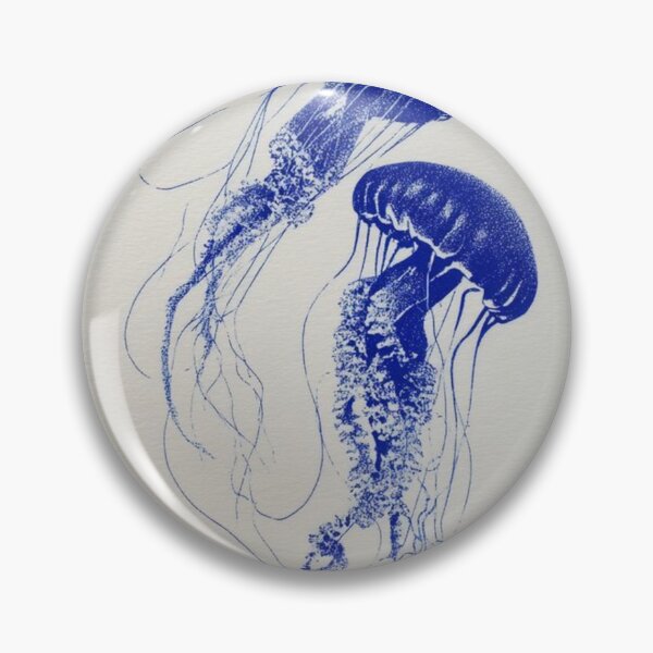 Item preview, Twin Jellyfish Blue Art Ocean Aesthetic Minimalist designed and sold by beautyinlove.