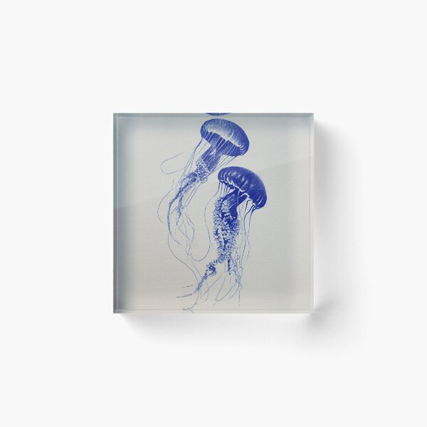 Item preview, Twin Jellyfish Blue Art Ocean Aesthetic Minimalist designed and sold by beautyinlove.