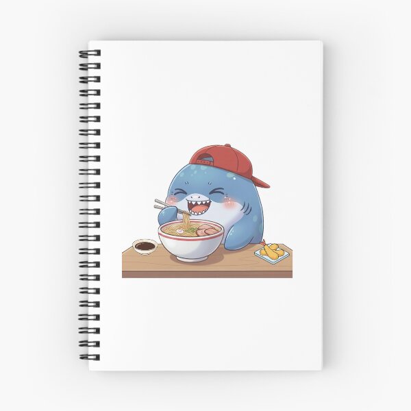 Item preview, Chibi Shark Eating Ramen designed and sold by Nature's Chibis.