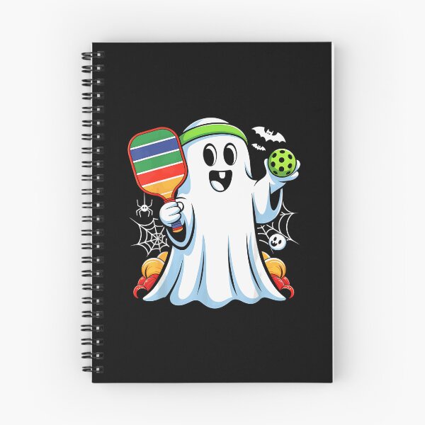 Item preview, Spooky Dink Boo Ghost Playing Pickle Ball Halloween Pickle designed and sold by ZariahNey.