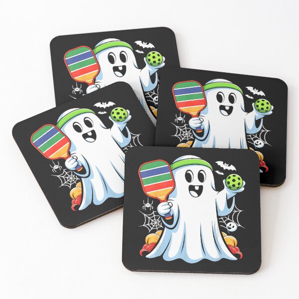 Item preview, Spooky Dink Boo Ghost Playing Pickle Ball Halloween Pickle designed and sold by ZariahNey.