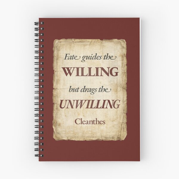 Item preview, Fate Guides the Willing but Drags the Unwilling - Cleanthes - Vintage Distressed Stoic Quote - Roman Red Version designed and sold by Stoic Core.
