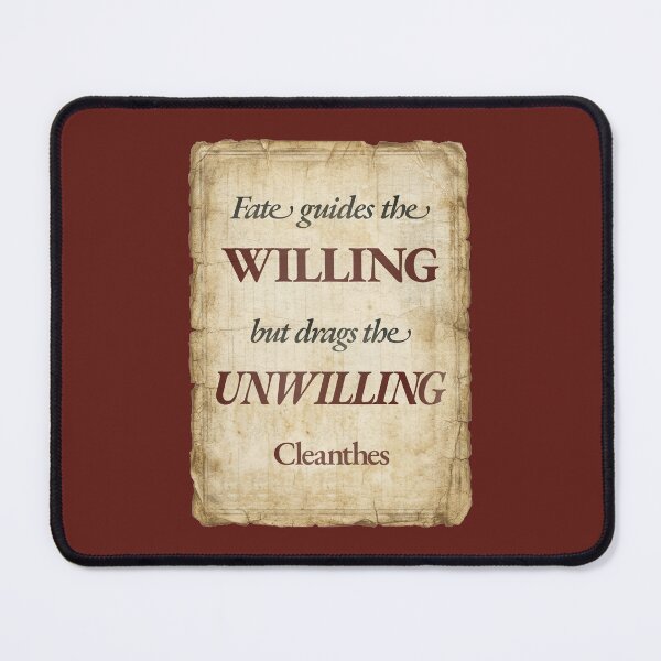 Item preview, Fate Guides the Willing but Drags the Unwilling - Cleanthes - Vintage Distressed Stoic Quote - Roman Red Version designed and sold by Stoic Core.