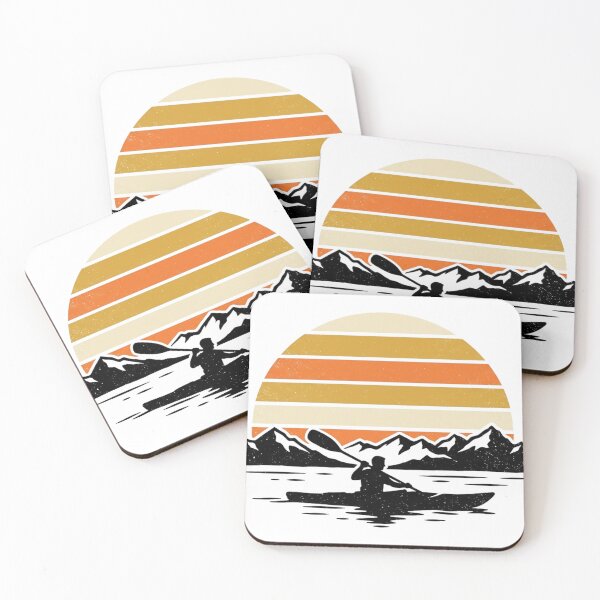 Item preview, Retro Kayak Lake Sunset designed and sold by meghnad.