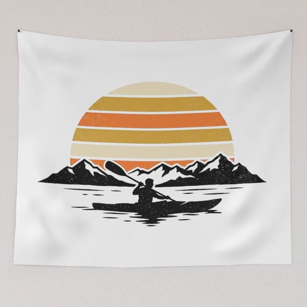 Item preview, Retro Kayak Lake Sunset designed and sold by meghnad.