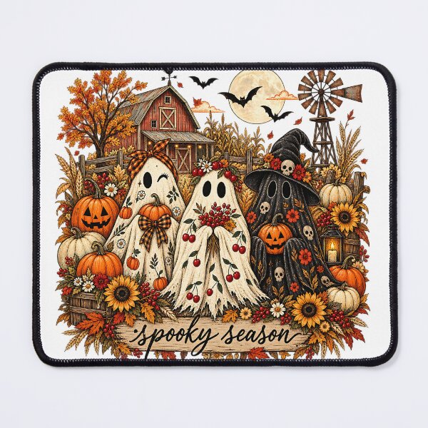 Item preview, Spooky Season Ghost Trio Autumn Farmhouse Barn Art designed and sold by DesignArtist.ia.