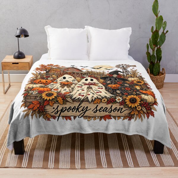 Item preview, Spooky Season Ghost Trio Autumn Farmhouse Barn Art designed and sold by DesignArtist.ia.