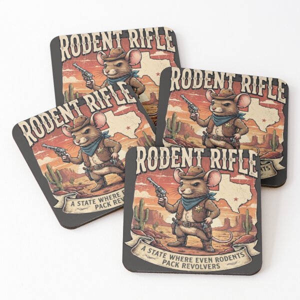Item preview, Texas Rodent Rifle Vintage Cowboy Mouse Art designed and sold by FABIOLA1970.