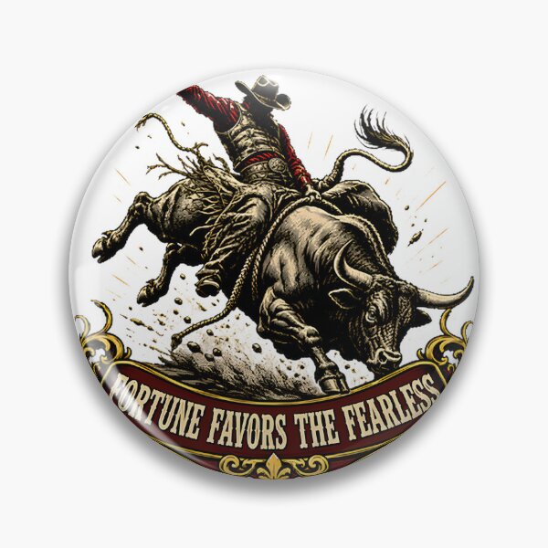 Item preview, Fortune Favors the Fearless Bull Rider Inspirational Western Design designed and sold by hannahnormann.