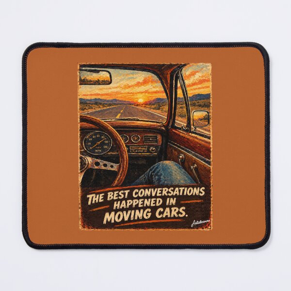 Item preview, Vintage 70s Dashboard Wood Wheel Open Road Nostalgic Warm Car Art designed and sold by Artisticanvas.
