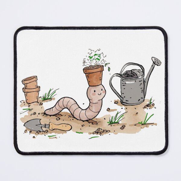 Item preview, Cute Gardener Earthworm With Pumpkin Plant designed and sold by ThePrintArt.