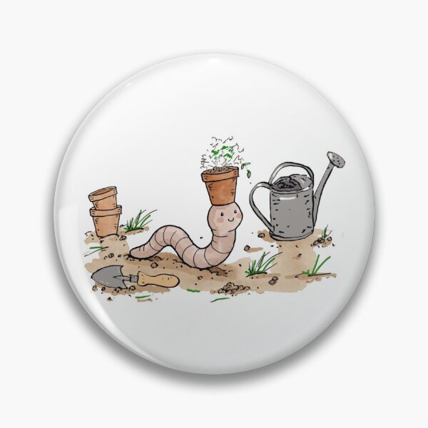 Item preview, Cute Gardener Earthworm With Pumpkin Plant designed and sold by ThePrintArt.