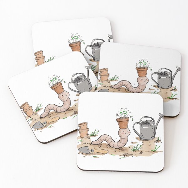 Item preview, Cute Gardener Earthworm With Pumpkin Plant designed and sold by ThePrintArt.