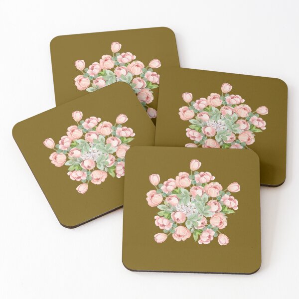 Item preview, Earthy Olive Pink Tulip Floral Seamless Pattern designed and sold by ​Jyoti Digital Artist.
