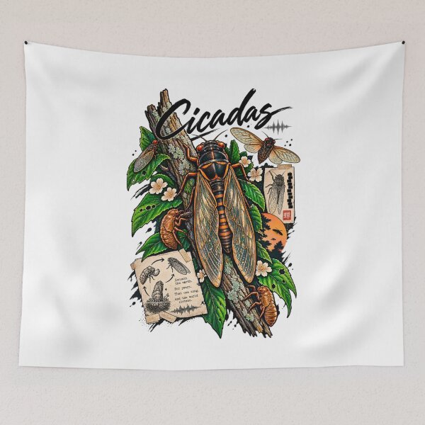 Item preview, Cicada Life Cycle - Vintage Botanical Illustration designed and sold by SidTastic .