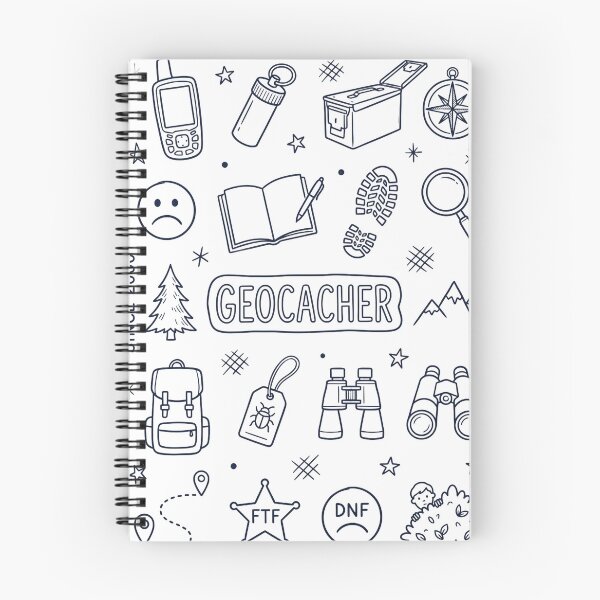 Item preview, Geocaching Insider Doodle Collage GEOCACHER Line Art T-Shirt designed and sold by mnkyride.