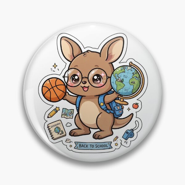 Item preview, Kawaii Kangaroo Back To School Geography designed and sold by Wildlife-Walk.