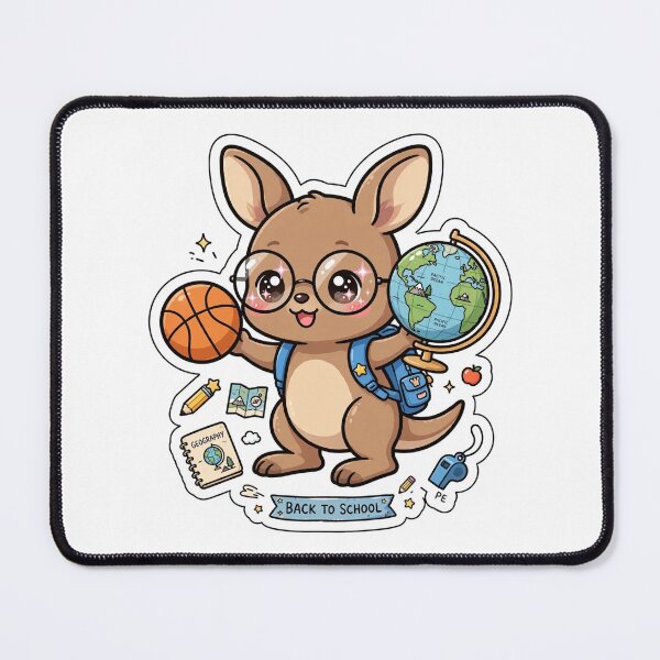 Item preview, Kawaii Kangaroo Back To School Geography designed and sold by Wildlife-Walk.