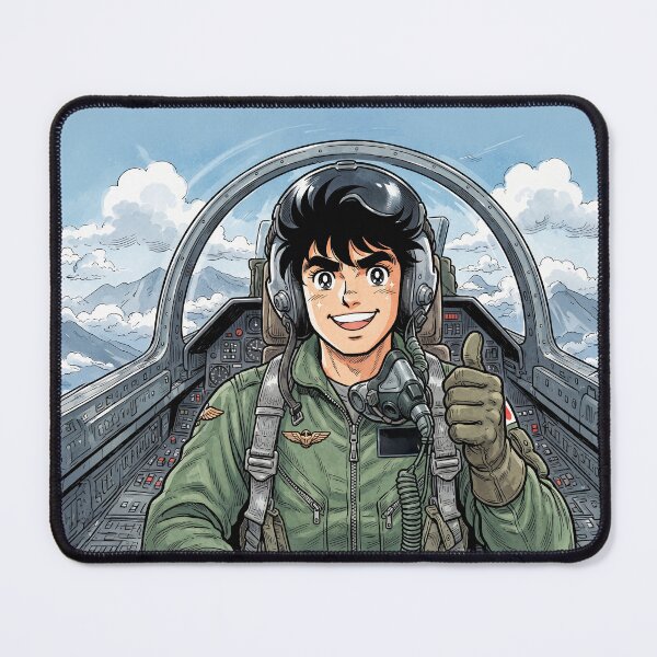 Item preview, Smiling Jet Pilot Anime Style designed and sold by Home Decor Art.