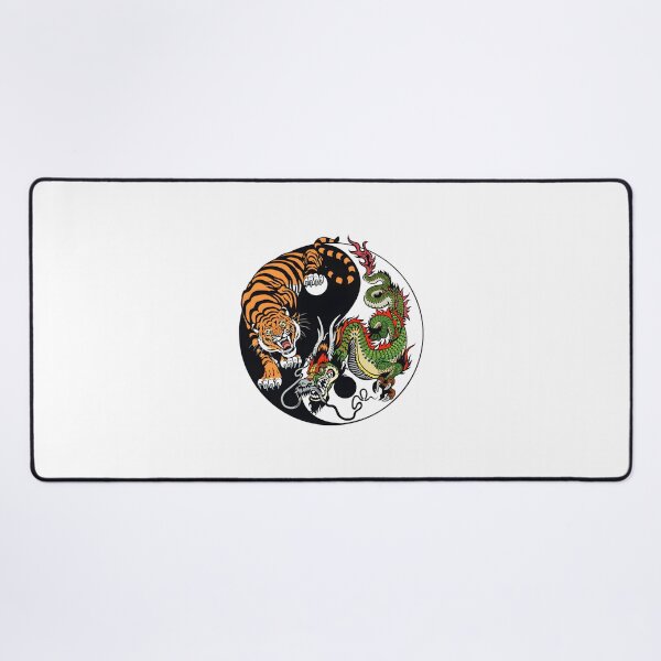 Item preview, Chinese Dragon and Tiger Tattoo Design Featuring Yin and Yang Symbol designed and sold by laxxers.