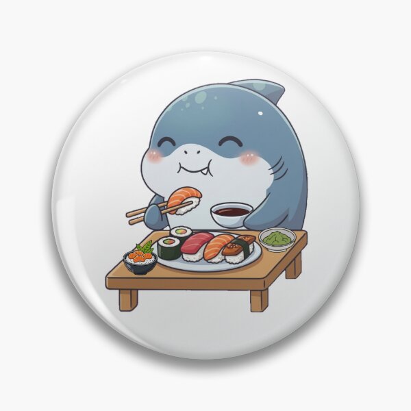 Item preview, Chibi Shark Eating Sushi designed and sold by Nature's Chibis.
