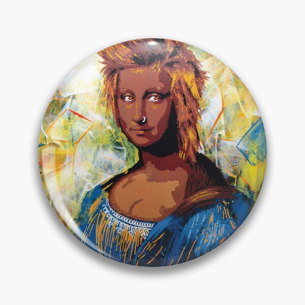 Item preview, Handmade Mixed Media Cyberpunk Mona Lisa - Street Art Icon designed and sold by supernikol.