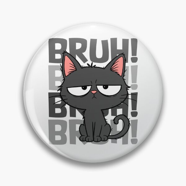 Item preview, Bruh Cat Sarcastic Unimpressed Black Cat Cartoon designed and sold by ShirtWreck.